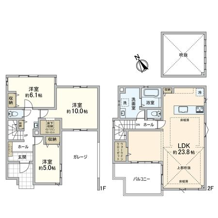 板橋区三園1丁目 戸建 間取図(平面図)