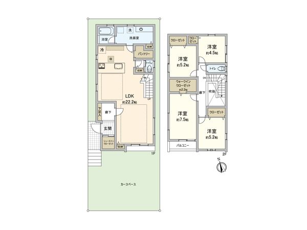 板橋区三園1丁目 戸建 間取図(平面図) 板橋区三園1丁目 戸建 間取図(平面図)