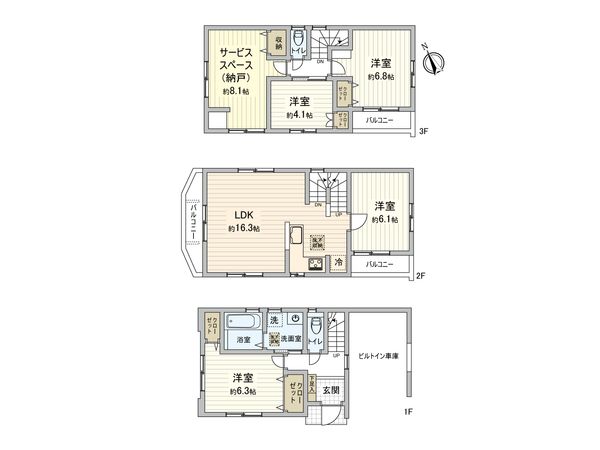 和光市白子1丁目 戸建 1号棟 間取図(平面図) 和光市白子1丁目 戸建 1号棟 間取図(平面図)