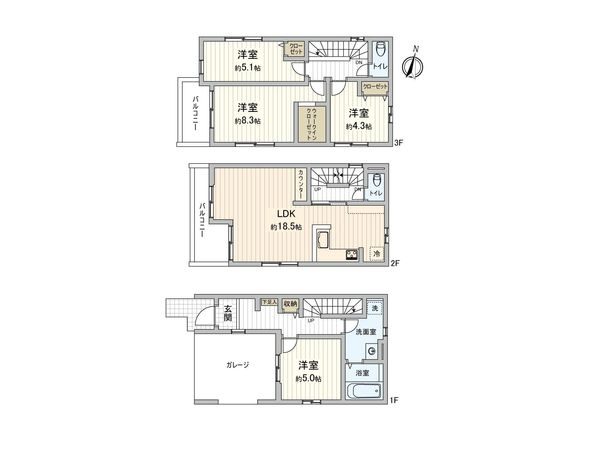 和光市新倉2丁目 新築戸建 間取図(平面図)