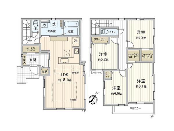 和光市白子3丁目 新築戸建 間取図(平面図)