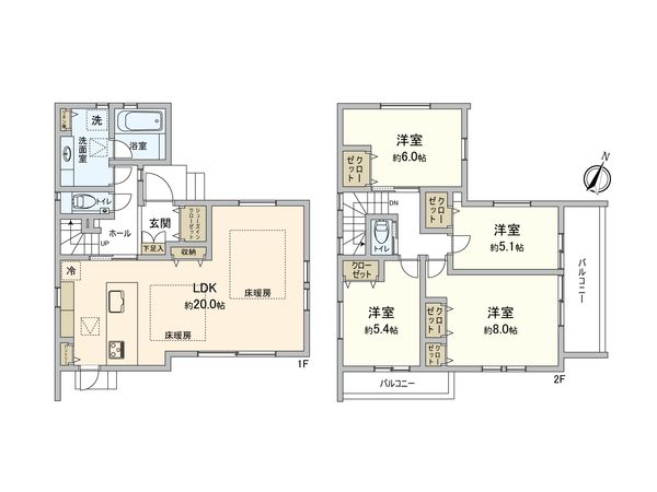 和光市新倉3丁目新築戸建 間取図(平面図)