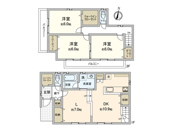 和光市新倉2丁目新築1号棟 間取図(平面図) 和光市新倉2丁目新築1号棟 間取図(平面図)