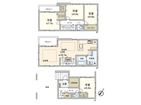 和光市白子3丁目 戸建 間取図(平面図) 和光市白子3丁目 戸建 間取図(平面図)