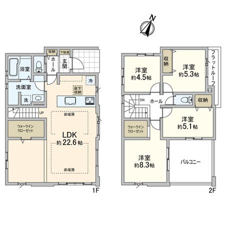 和光市南1丁目 新築戸建 間取図(平面図) 和光市南1丁目 新築戸建 間取図(平面図)