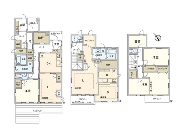 板橋区赤塚3丁目戸建 間取図(平面図) 間取図(平面図)
