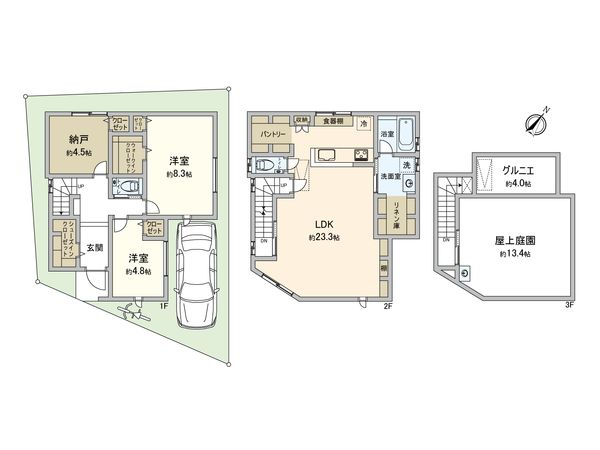 練馬区田柄2丁目 中古戸建 間取図(平面図) 練馬区田柄2丁目 中古戸建 間取図(平面図)