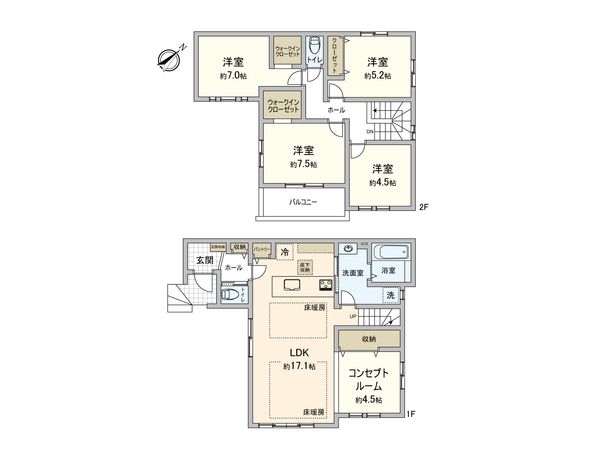 和光市中央2丁目 戸建 間取図(平面図) 和光市中央2丁目 戸建 間取図(平面図)
