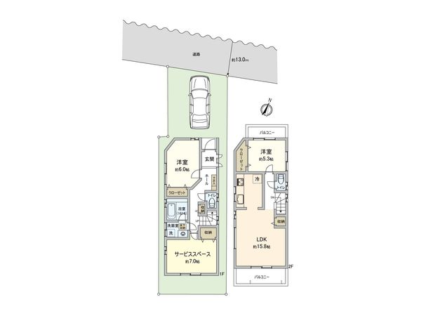 板橋区三園1丁目 戸建 間取図(平面図) 板橋区三園1丁目 戸建 間取図(平面図)