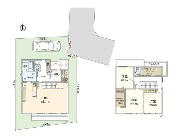 板橋区大谷口1丁目借地権付戸建 間取図(平面図) 板橋区大谷口1丁目借地権付戸建 間取図(平面図)