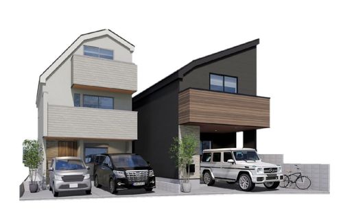 板橋区赤塚新町2丁目 新築戸建 B棟 外観パース図