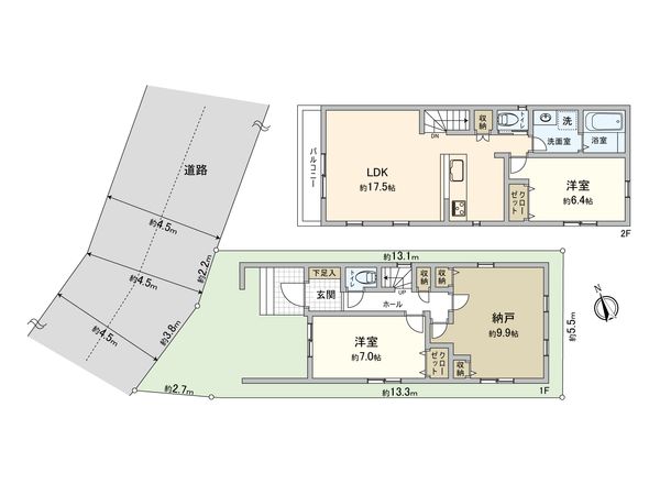 板橋区赤塚新町2丁目 新築戸建 B棟 間取図(平面図) 板橋区赤塚新町2丁目 新築戸建 B棟 間取図(平面図)