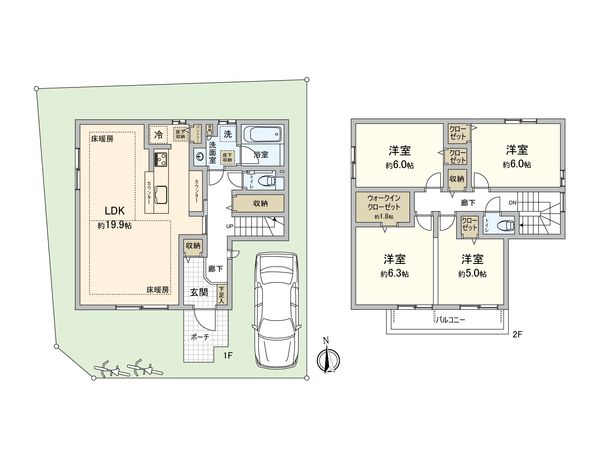 練馬区貫井4丁目 新築戸建 1号地 間取図(平面図) 練馬区貫井4丁目 新築戸建 1号地 間取図(平面図)
