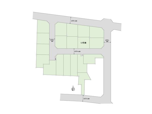 練馬区高松6丁目 新築戸建 13号地 区画図 練馬区高松6丁目 新築戸建 13号地 区画図