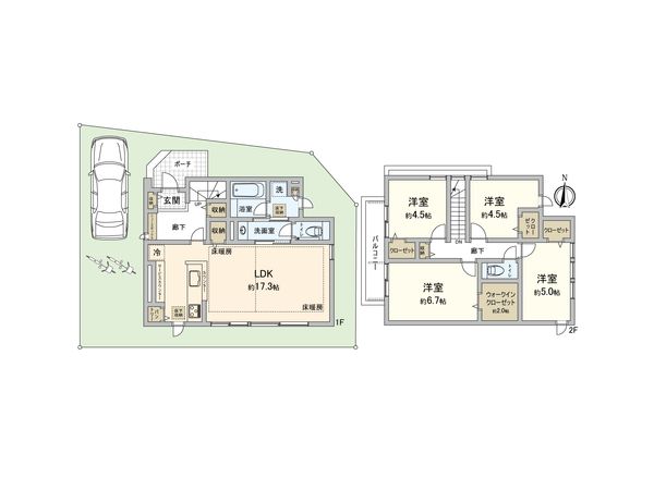 練馬区高松6丁目 新築戸建 19号地 間取図(平面図) 練馬区高松6丁目 新築戸建 19号地 間取図(平面図)