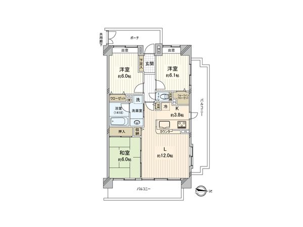コスモ和光ビューステージ 間取図(平面図) コスモ和光ビューステージ 間取図(平面図)