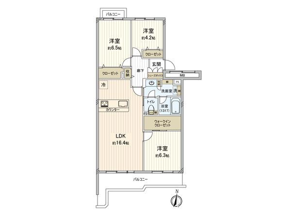 光が丘パークタウンゆりの木通り北住宅6号棟 間取図(平面図) 光が丘パークタウンゆりの木通り北住宅6号棟 間取図(平面図)