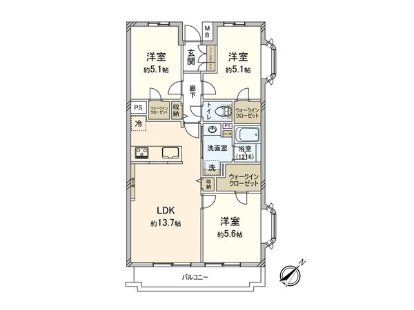ユニーブル成増 A棟 間取図(平面図)