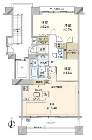 マナーズフォート・ノーブルテラス 間取図(平面図) 間取図(平面図)