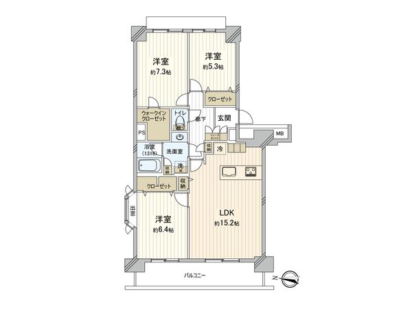 光が丘パークタウンゆりの木通り北住宅 5号棟 間取図(平面図)