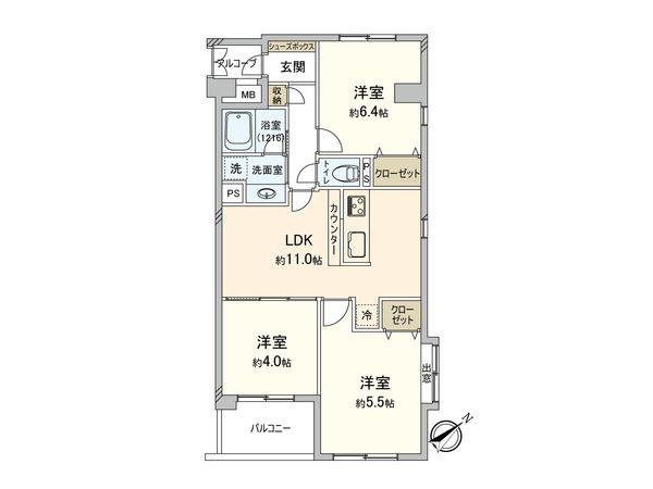 東建ニューハイツ成増 間取図(平面図)