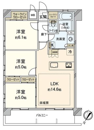 ミオカステーロ成増Ⅱ 間取図(平面図) ミオカステーロ成増Ⅱ 間取図(平面図)