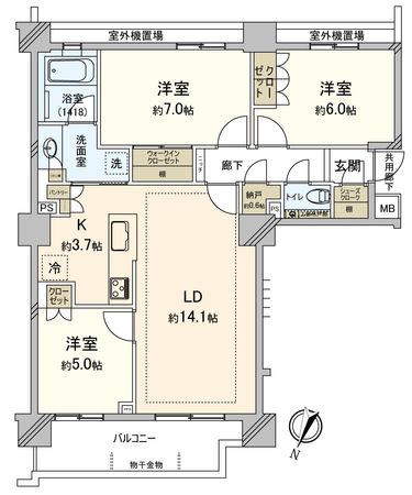 グランスイート下赤塚 間取図(平面図) 間取図(平面図)