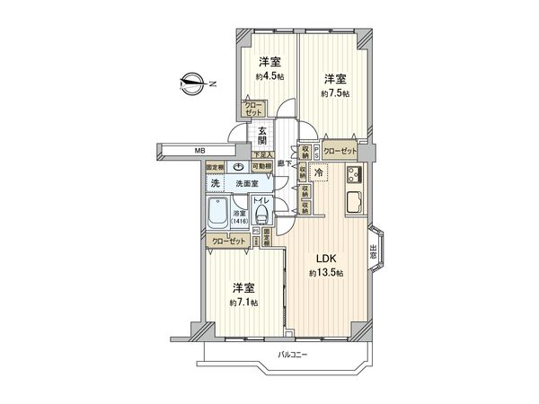 光が丘パークタウンゆりの木通り南1号棟 間取図(平面図) 間取図(平面図)
