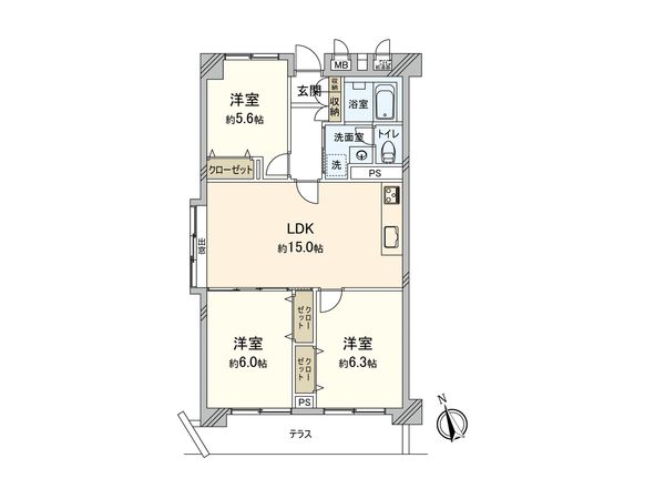 大泉学園サマリヤマンション 間取図(平面図) 大泉学園サマリヤマンション 間取図(平面図)