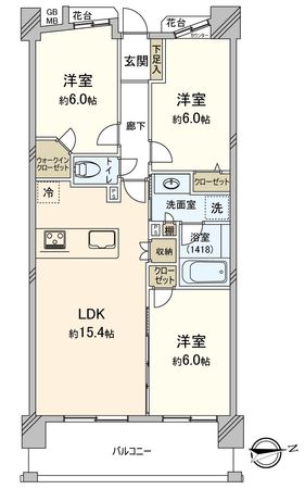 アデニウム和光 間取図(平面図) アデニウム和光 間取図(平面図)