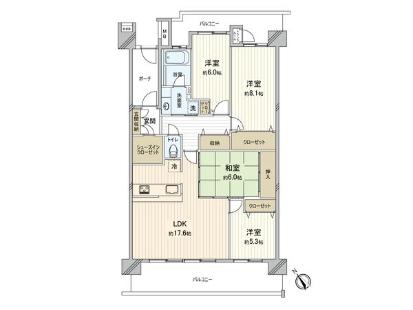 グランヴィータ光が丘公園 間取図(平面図) グランヴィータ光が丘公園 間取図(平面図)