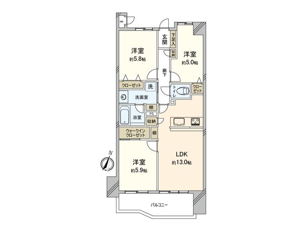 レクセルマンション成増第2 間取図(平面図) レクセルマンション成増第2 間取図(平面図)