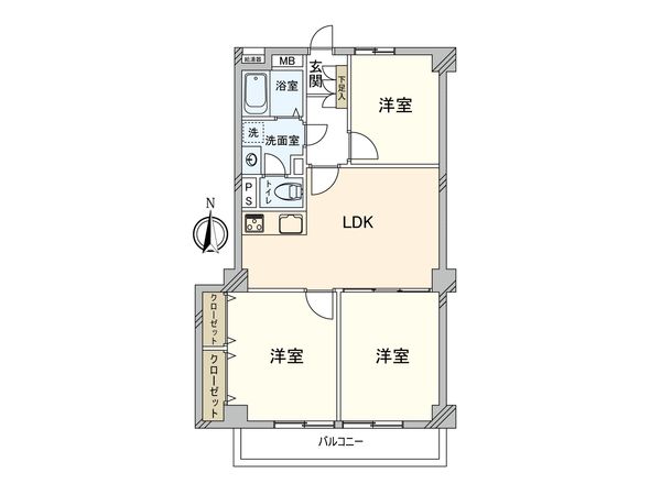 第7東個徳丸マンション 間取図(平面図) 第7東個徳丸マンション 間取図(平面図)