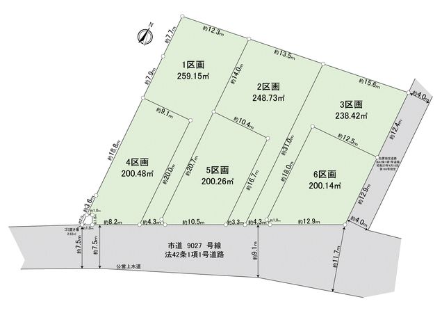 川越市大字天沼新田 土地 2区画 全体区画図 川越市大字天沼新田 土地 2区画 全体区画図