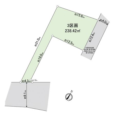 川越市大字天沼新田 土地 3区画 区画図 川越市大字天沼新田 土地 3区画 区画図