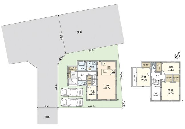 川越市大字大袋新田新築戸建1号棟 間取図(平面図) 川越市大字大袋新田新築戸建1号棟 間取図(平面図)