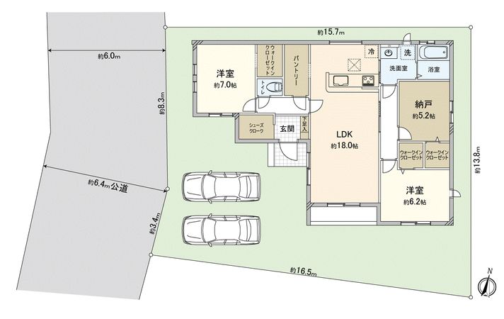 川越市かすみ野3丁目新築戸建 間取図(平面図) 川越市かすみ野3丁目新築戸建 間取図(平面図)