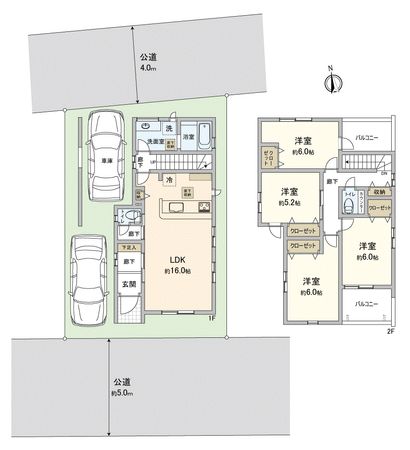 川越市大字牛子新築戸建 間取図(平面図)