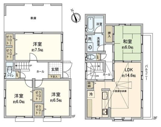 川越市大字小仙波戸建 間取図(平面図) 川越市大字小仙波戸建 間取図(平面図)