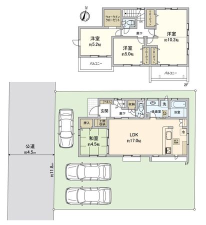 川越市霞ケ関東3丁目 3期 新築戸建 間取図(平面図)