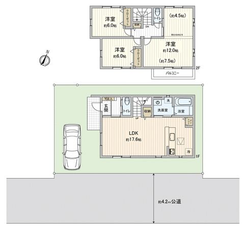 川越市むさし野新築戸建 間取図(平面図) 川越市むさし野新築戸建 間取図(平面図)