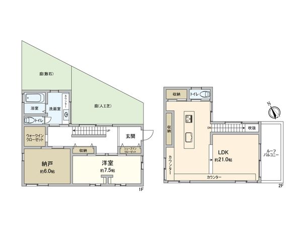 川越市砂新田3丁目 戸建 間取図(平面図)