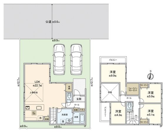 川越市霞ケ関北1丁目新築戸建 間取図(平面図)