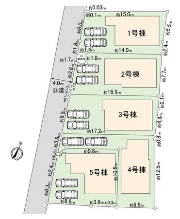 川越市今成3丁目新築戸建5号棟 全体区画図