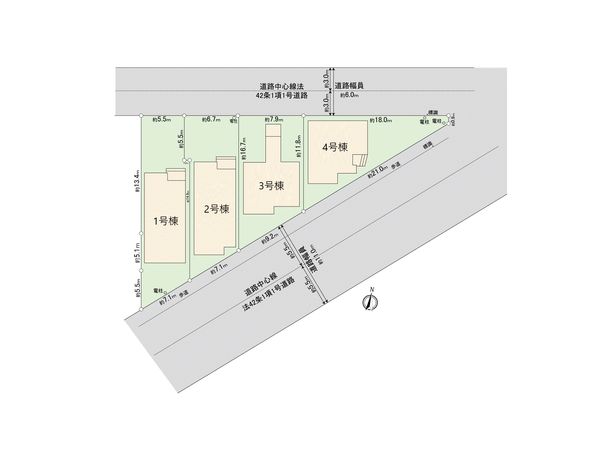 川越市仙波町3丁目 新築戸建4号棟 全体区画図 川越市仙波町3丁目 新築戸建4号棟 全体区画図