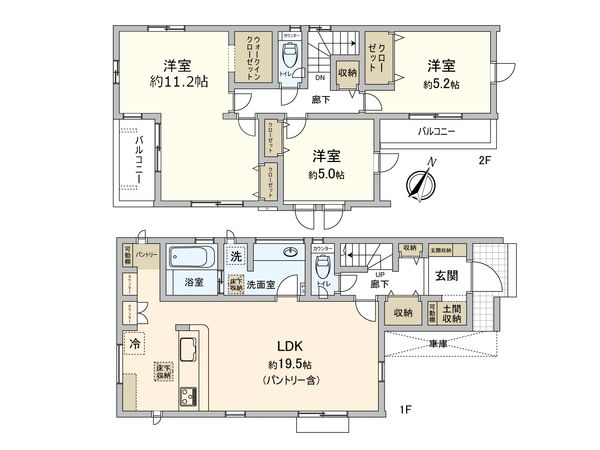 坂戸市伊豆の山町 新築戸建2号棟 間取図(平面図)