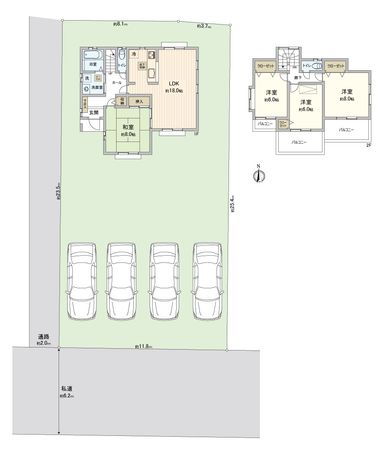 坂戸市大字塚越 戸建 間取図(平面図)
