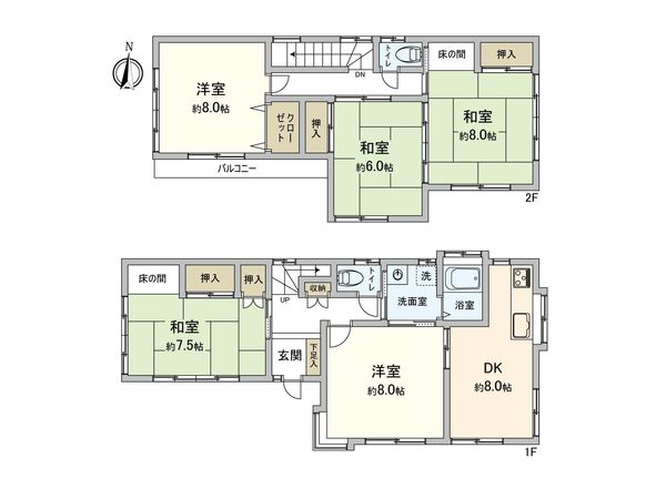 狭山市広瀬東2丁目 戸建 間取図(平面図)