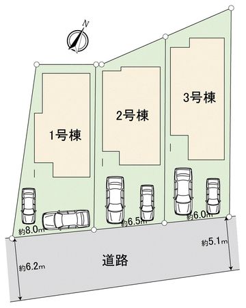 川越市郭町2丁目戸建2号棟 全体区画図 川越市郭町2丁目戸建2号棟 全体区画図