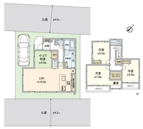 川越市大字砂新築戸建 間取図(平面図) 川越市大字砂新築戸建 間取図(平面図)